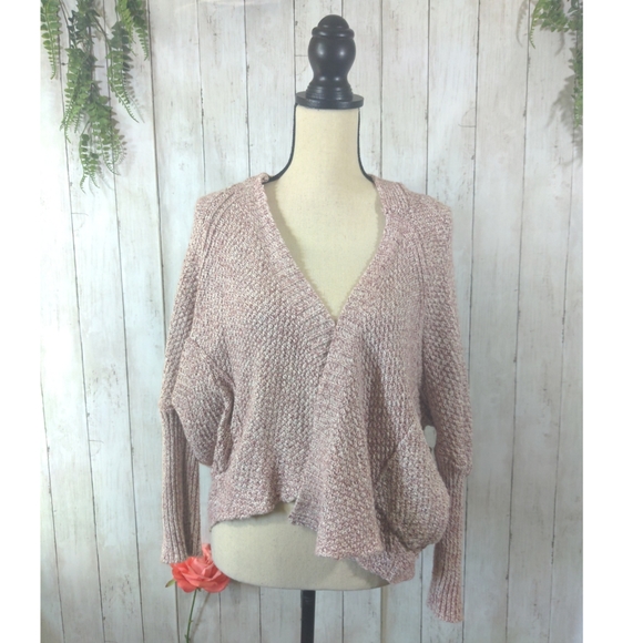 American Rag Jackets & Blazers - AMERICAN RAG heathered red knitted sweater jacket